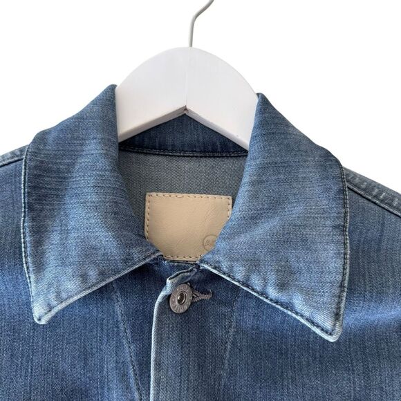 AG Adriano Goldschmied Classic Dark Blue  Stretchy Jeans Denim Jacket SZ S#2524 - Picture 2 of 14